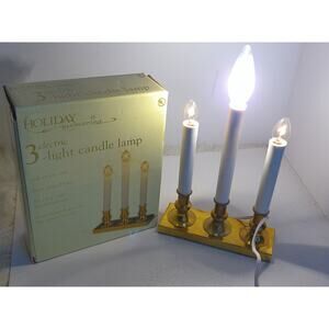 Vintage Holiday Memories 3 Light Electric Candle Lamp READ